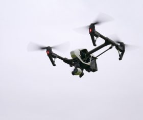 Four-axis remote drone in the air Stock Photo 06