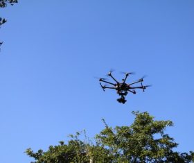 Four-axis remote drone in the air Stock Photo 07