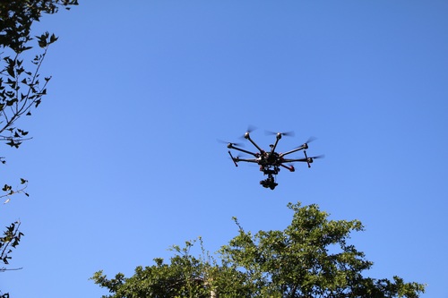 Four-axis remote drone in the air Stock Photo 07
