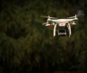 Four-axis remote drone in the air Stock Photo 08