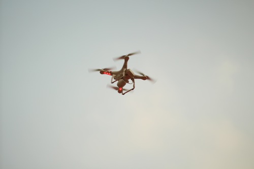 Four-axis remote drone in the air Stock Photo 10