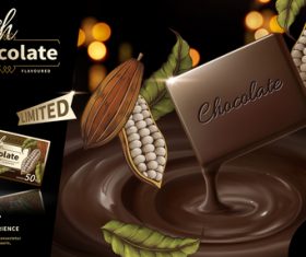 Fresh chocolate advertising poster template vectors 01