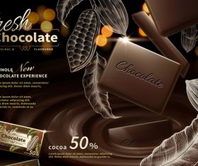 Fresh chocolate advertising poster template vectors 02