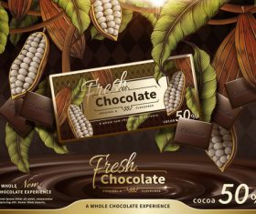 Fresh chocolate advertising poster template vectors 03