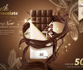 Fresh chocolate advertising poster template vectors 04