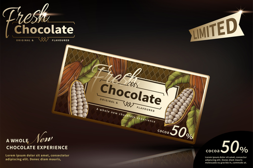 Fresh chocolate advertising poster template vectors 05
