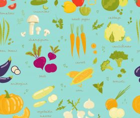 Fresh vegetables vector background illustration 01