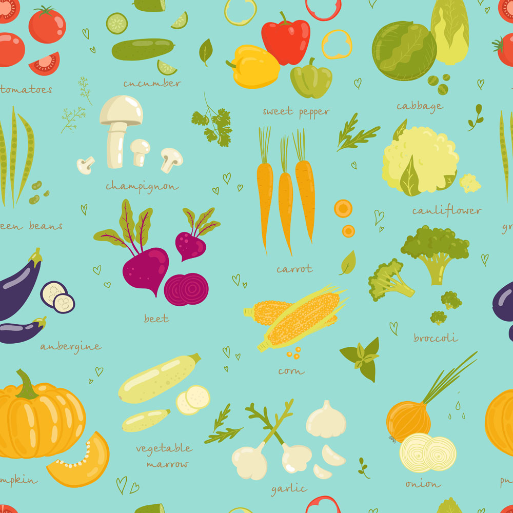 Fresh vegetables vector background illustration 01