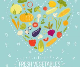 Fresh vegetables vector background illustration 03
