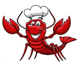 Funny lobster chef vectors material 01