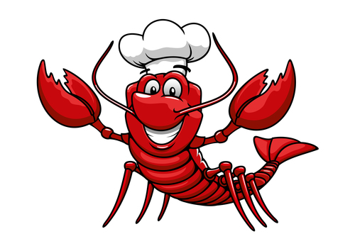 Funny lobster chef vectors material 01
