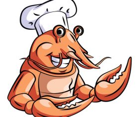 Funny lobster chef vectors material 02