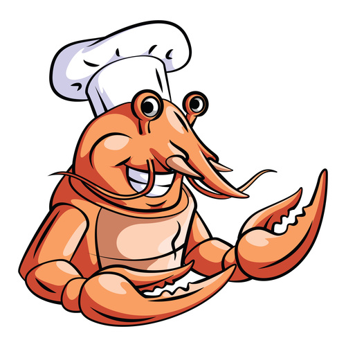 Funny lobster chef vectors material 02
