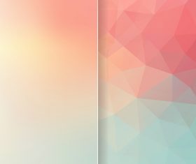 Geometric polygon with pink background vector