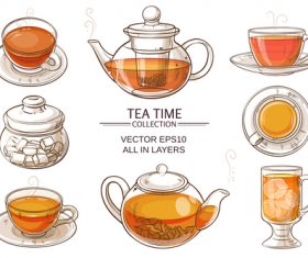 Glass Tea Sets vector