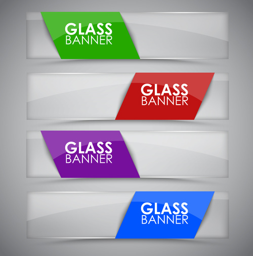 Glass banner arrow vector