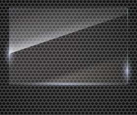 Glass plates with metal background vector