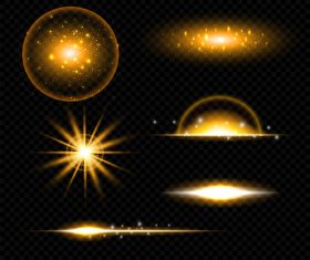 Gold transparent light effect vector illustration 02