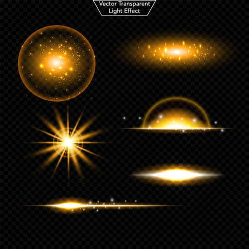 Gold transparent light effect vector illustration 02