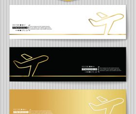 Golden banners template vectors set 01