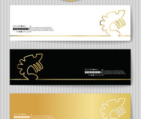 Golden banners template vectors set 02