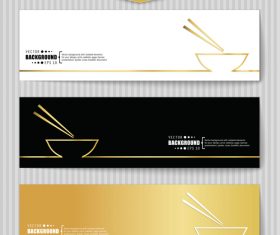 Golden banners template vectors set 03