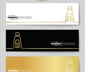 Golden banners template vectors set 04