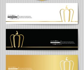 Golden banners template vectors set 05