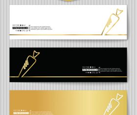 Golden banners template vectors set 06