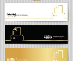 Golden banners template vectors set 07