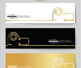 Golden banners template vectors set 08