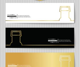Golden banners template vectors set 09