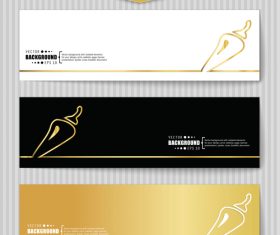 Golden banners template vectors set 10