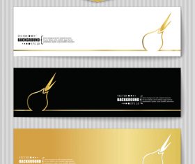 Golden banners template vectors set 11
