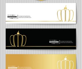 Golden banners template vectors set 12