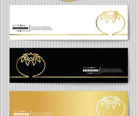 Golden banners template vectors set 13
