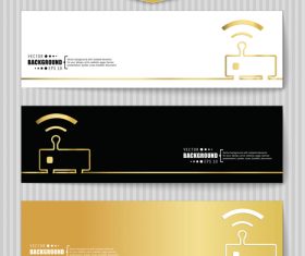 Golden banners template vectors set 14