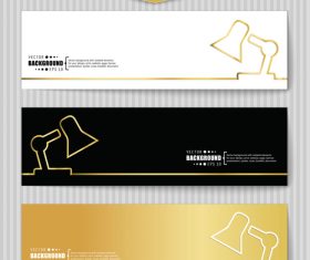 Golden banners template vectors set 16