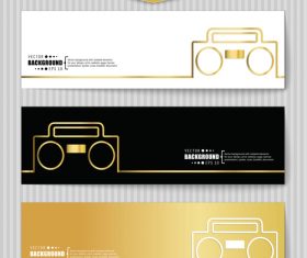 Golden banners template vectors set 17