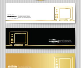 Golden banners template vectors set 18