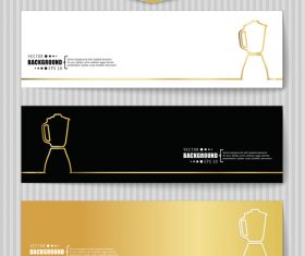 Golden banners template vectors set 19