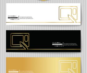 Golden banners template vectors set 20