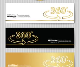 Golden banners template vectors set 21