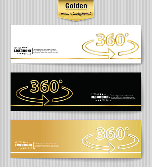 Golden banners template vectors set 21