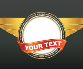 Golden club sign template vector