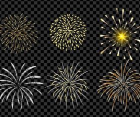 Golden firework illustration vector
