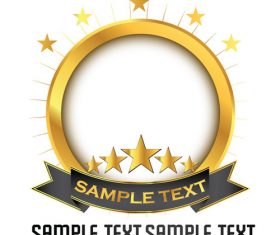 Golden label with stars design vector
