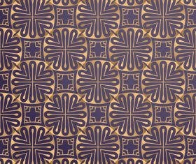 Golden lines floral decor seamless pattern vector 01