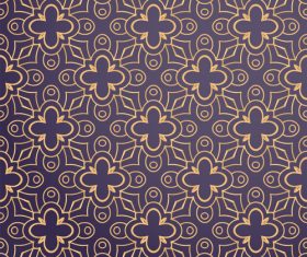 Golden lines floral decor seamless pattern vector 02