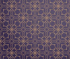 Golden lines floral decor seamless pattern vector 05
